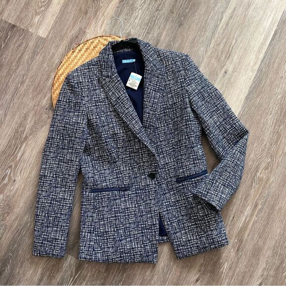 J. McLaughlin Blue and White Blazer - Picture 2 of 8